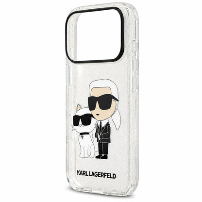 Etui do Apple iPhone 18 Pro / 17 Pro, Karl Lagerfeld, IML Glitter Karl and Choupette NFT, przezroczyste
