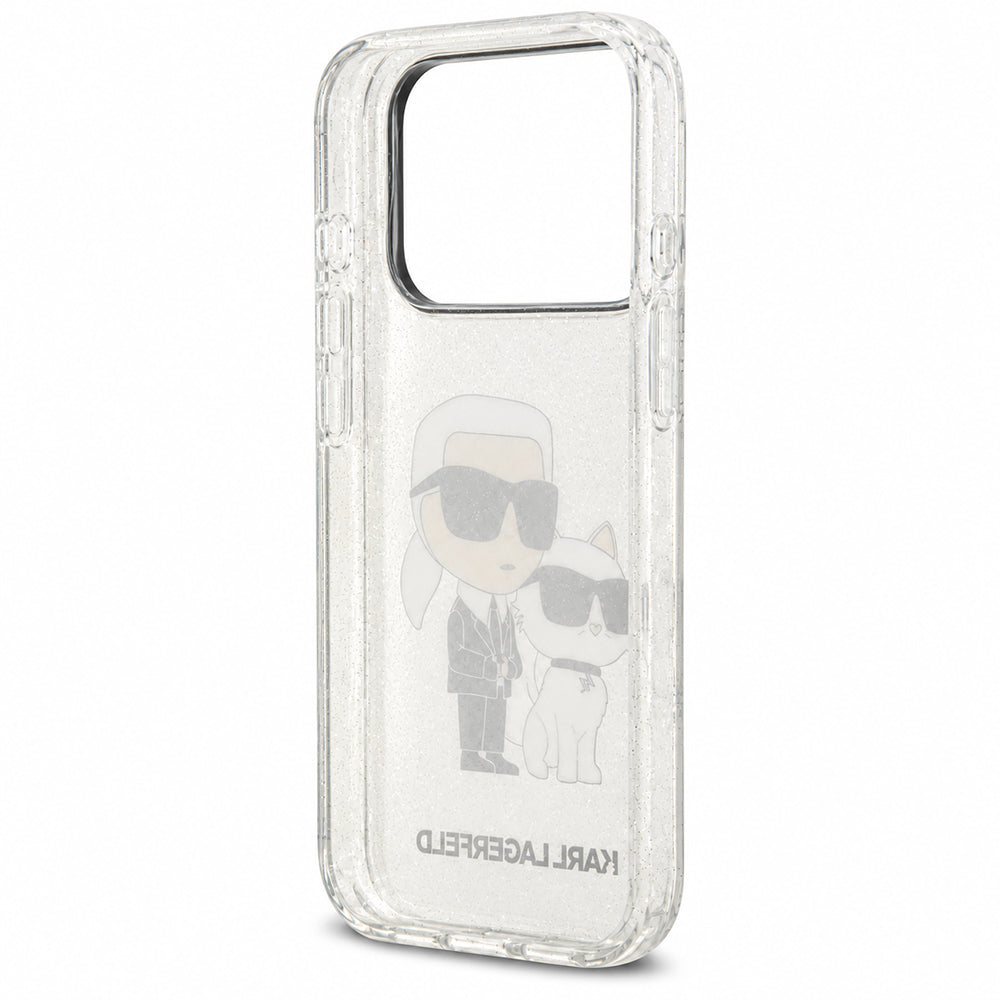 Etui do Apple iPhone 18 Pro / 17 Pro, Karl Lagerfeld, IML Glitter Karl and Choupette NFT, przezroczyste