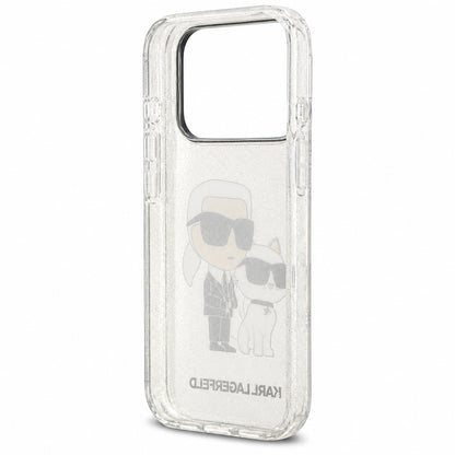 Etui do Apple iPhone 18 Pro / 17 Pro, Karl Lagerfeld, IML Glitter Karl and Choupette NFT, przezroczyste