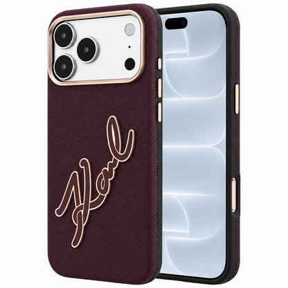 Etui na Apple iPhone 18 Pro / 17 Pro, Karl Lagerfeld, Gładkie Duże Logo z Żywicy, Wiśniowe