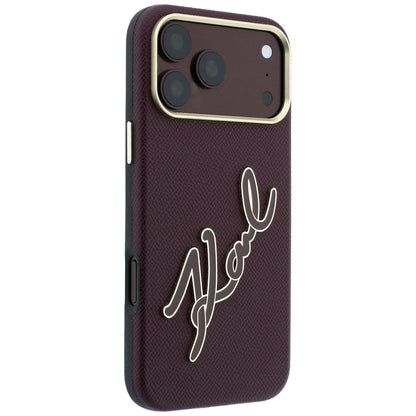 Etui na Apple iPhone 18 Pro / 17 Pro, Karl Lagerfeld, Gładkie Duże Logo z Żywicy, Wiśniowe