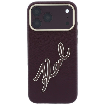 Etui na Apple iPhone 18 Pro / 17 Pro, Karl Lagerfeld, Gładkie Duże Logo z Żywicy, Wiśniowe