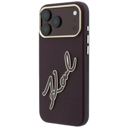 Etui na Apple iPhone 18 Pro / 17 Pro, Karl Lagerfeld, Gładkie Duże Logo z Żywicy, Wiśniowe