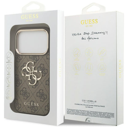 Etui na Apple iPhone 18 Pro Max / 17 Pro Max, Guess, 4G Big Classic Logo, Brązowe