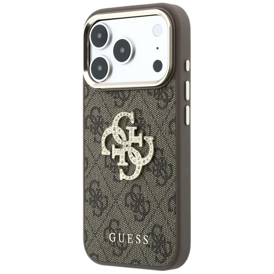 Etui na Apple iPhone 18 Pro Max / 17 Pro Max, Guess, 4G Big Strass Logo, Brązowe