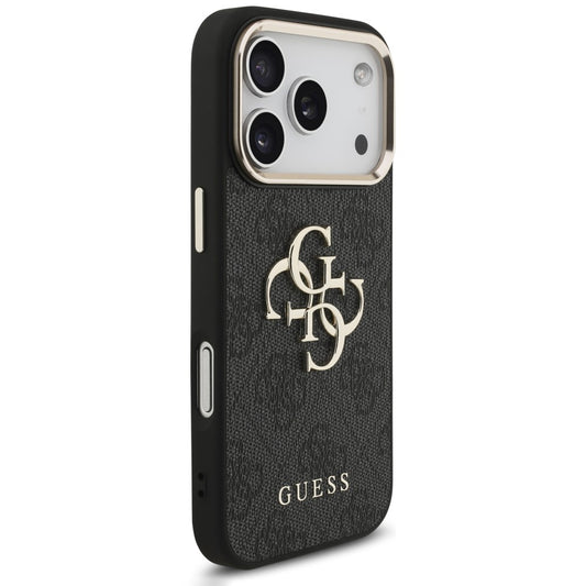 Etui na Apple iPhone 18 Pro Max / 17 Pro Max, Guess, 4G Classic Logo z paskiem, Czarna Złota