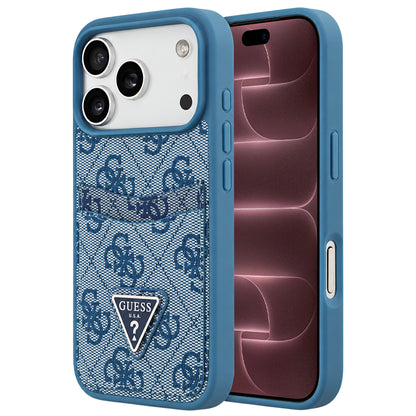 Etui do Apple iPhone 18 Pro Max / 17 Pro Max, Guess, 4G Double Card Triangle, niebieskie