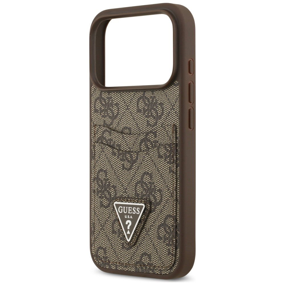 Etui do Apple iPhone 18 Pro Max / 17 Pro Max, Guess, 4G Double Card Triangle, brązowy