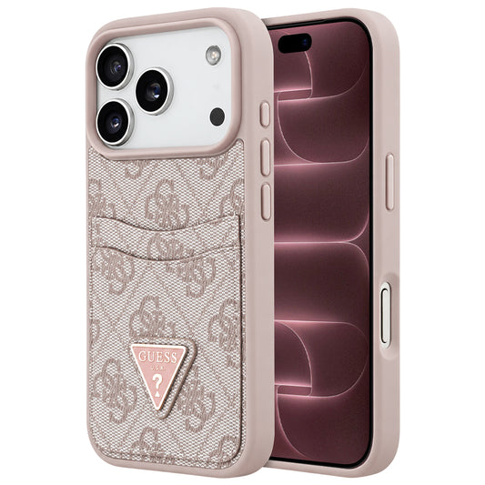 Etui do Apple iPhone 18 Pro Max / 17 Pro Max, Guess, 4G Double Card Triangle, różowy