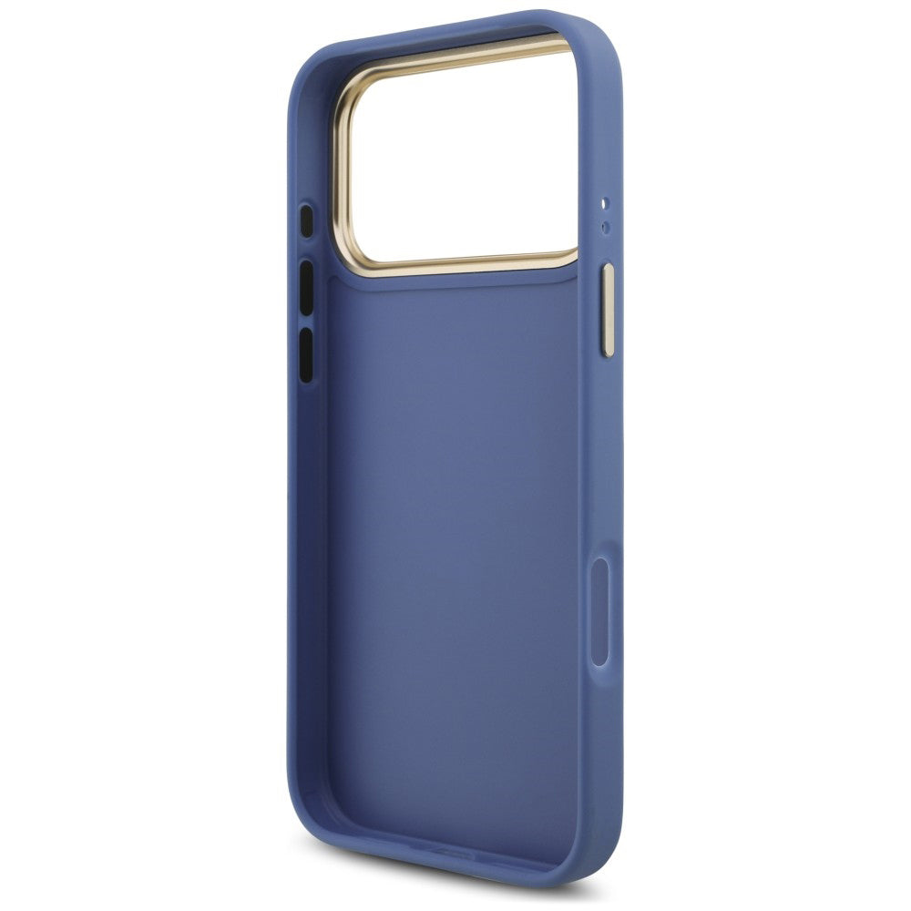 Case for Apple iPhone 18 Pro Max / 17 Pro Max, Guess, Big 4G Classic Logo & Big Strap Metal Buttons, Blue