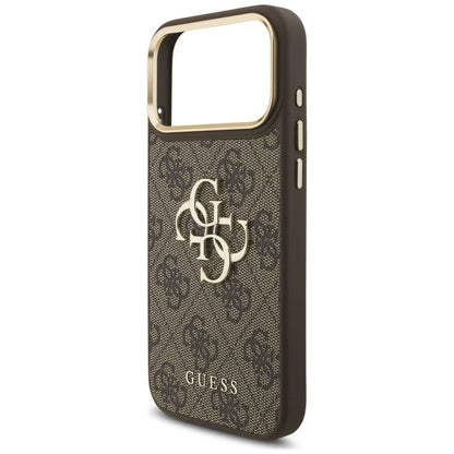 Case for Apple iPhone 18 Pro Max / 17 Pro Max, Guess, Big 4G Classic Logo & Big Strap Metal Buttons, Brown