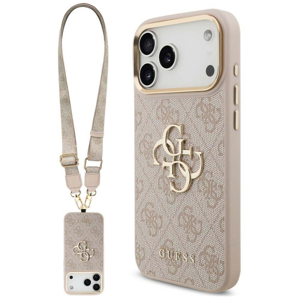 Etui do Apple iPhone 18 Pro Max / 17 Pro Max, Guess, Big 4G Classic Logo & Big Strap Metal Buttons, różowy
