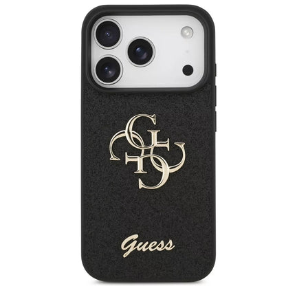 Etui na Apple iPhone 18 Pro Max / 17 Pro Max, Guess, Fixed Glitter Big 4G, czarne