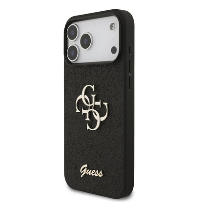 Etui na Apple iPhone 18 Pro Max / 17 Pro Max, Guess, Fixed Glitter Big 4G, czarne