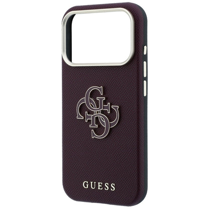 Etui na Apple iPhone 18 Pro Max / 17 Pro Max, Guess, Duże logo z żywicy o ziarnistej fakturze, Wiśniowy