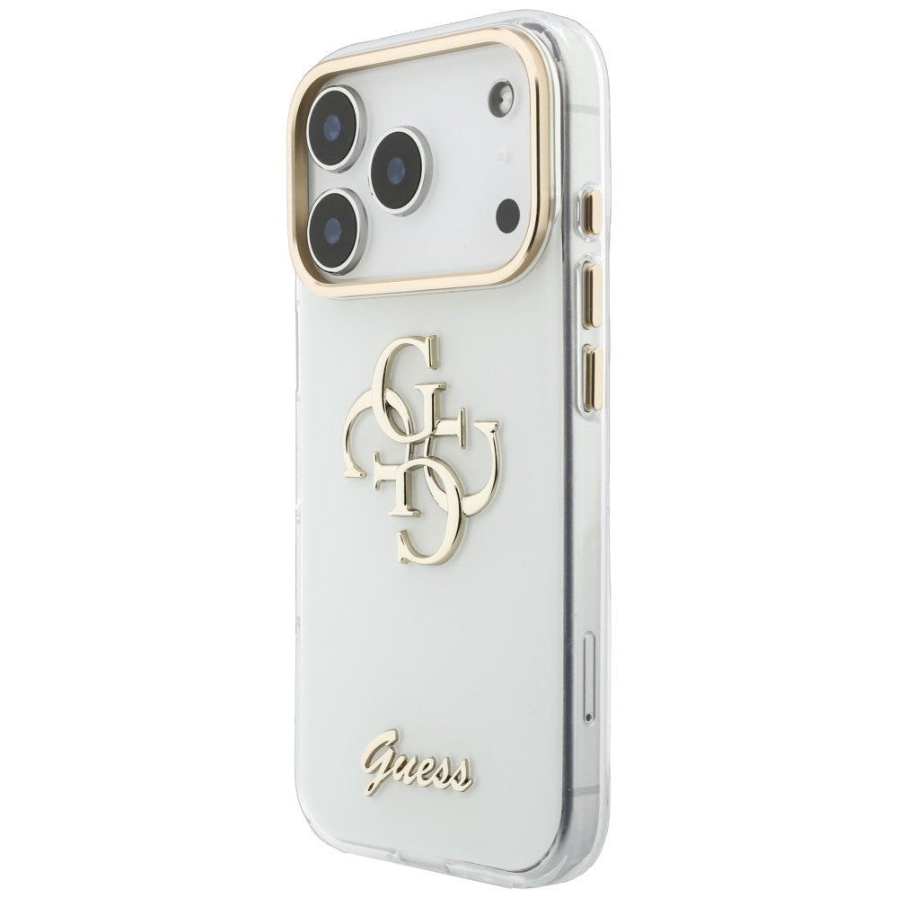 Case for Apple iPhone 18 Pro Max / 17 Pro Max, Guess, IML 4G Metal Script, White