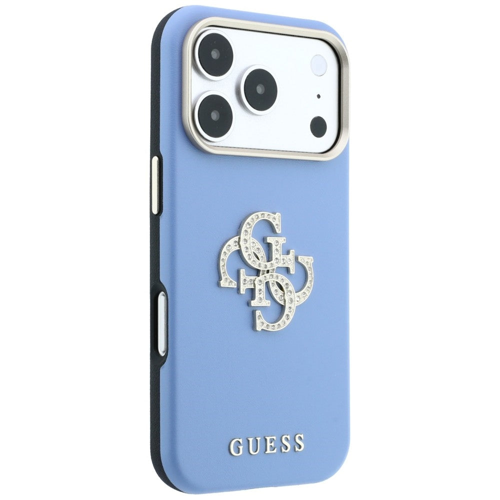 Etui do Apple iPhone 18 Pro Max / 17 Pro Max, Guess, Smooth Big Strass Logo, błękitny