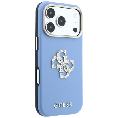 Etui do Apple iPhone 18 Pro Max / 17 Pro Max, Guess, Smooth Big Strass Logo, błękitny