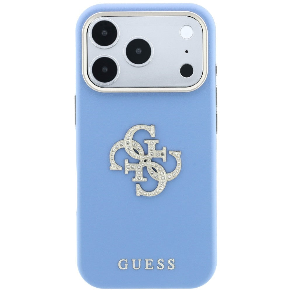 Etui do Apple iPhone 18 Pro Max / 17 Pro Max, Guess, Smooth Big Strass Logo, błękitny