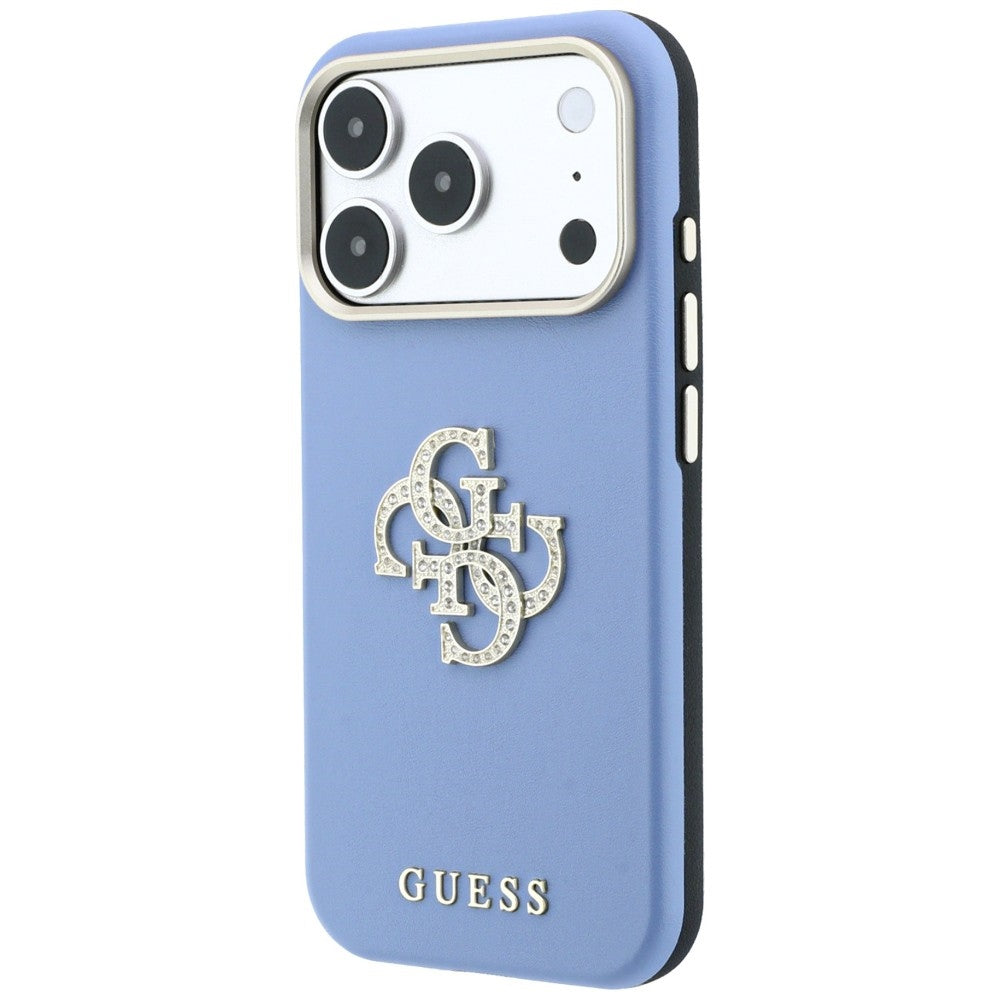 Etui do Apple iPhone 18 Pro Max / 17 Pro Max, Guess, Smooth Big Strass Logo, błękitny