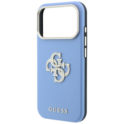 Etui do Apple iPhone 18 Pro Max / 17 Pro Max, Guess, Smooth Big Strass Logo, błękitny