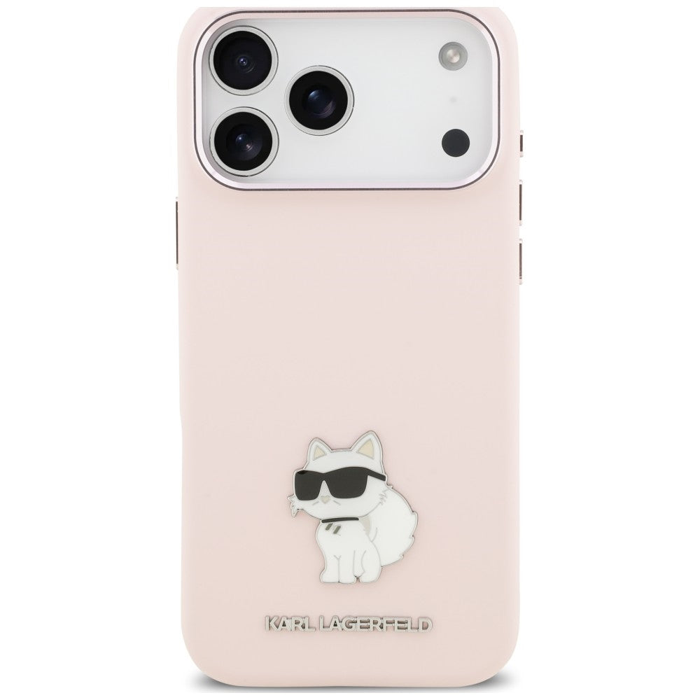 Etui do Apple iPhone 18 Pro Max / 17 Pro Max, Karl Lagerfeld, Choupette Metal Pin, różowy