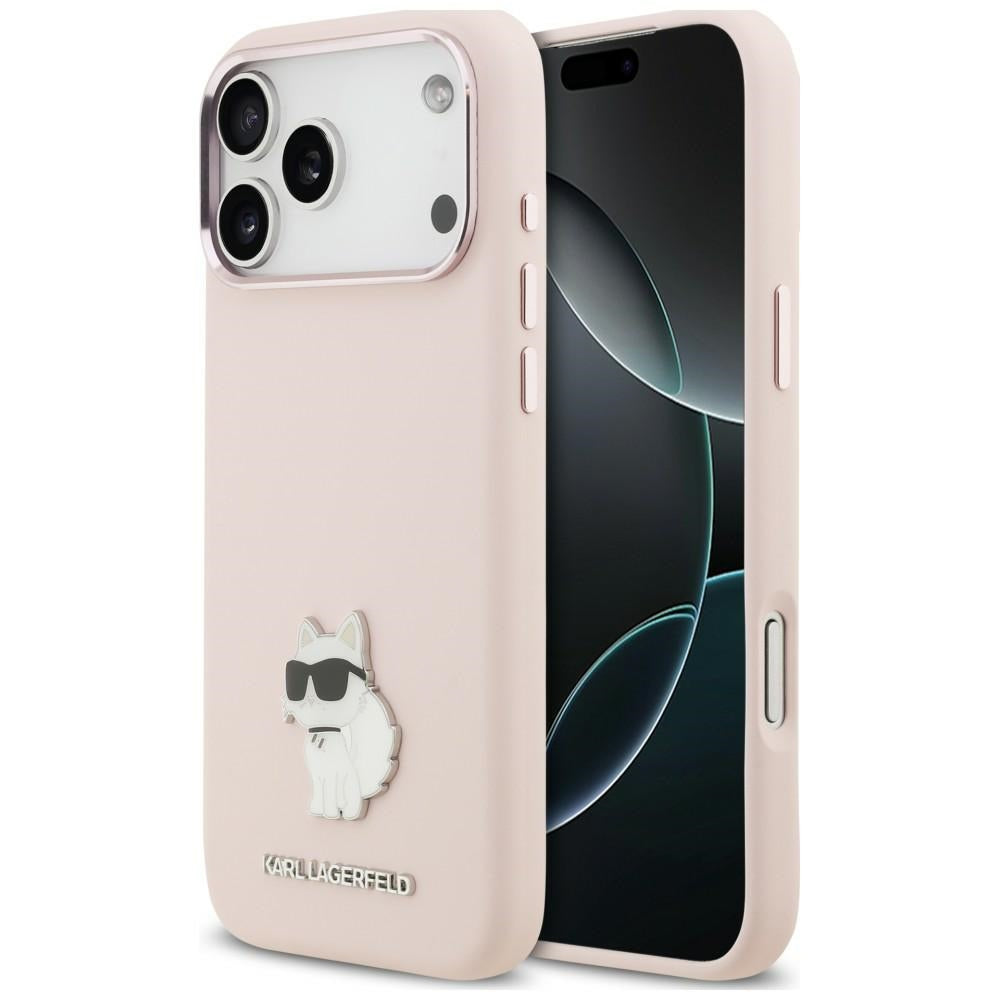 Etui do Apple iPhone 18 Pro Max / 17 Pro Max, Karl Lagerfeld, Choupette Metal Pin, różowy