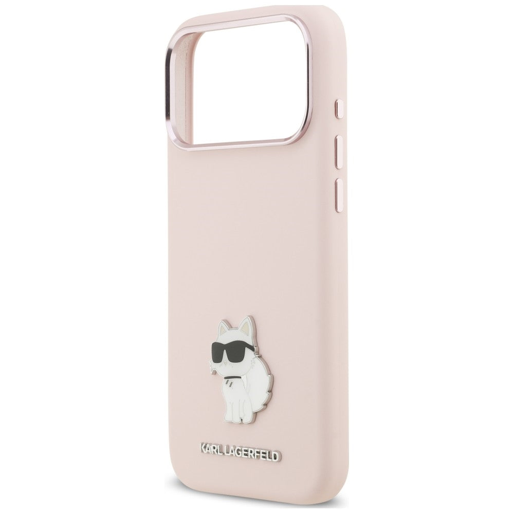 Etui do Apple iPhone 18 Pro Max / 17 Pro Max, Karl Lagerfeld, Choupette Metal Pin, różowy