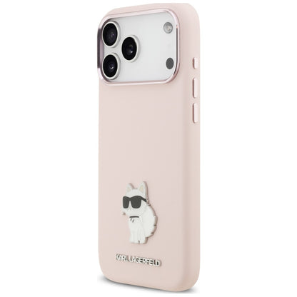 Etui do Apple iPhone 18 Pro Max / 17 Pro Max, Karl Lagerfeld, Choupette Metal Pin, różowy