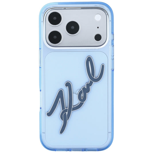 Etui na Apple iPhone 18 Pro Max / 17 Pro Max, Karl Lagerfeld, IML Big Signature Resin Logo Metal Frame, Niebieskie