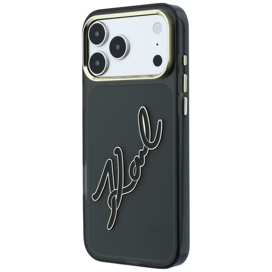 Etui na Apple iPhone 18 Pro Max / 17 Pro Max, Karl Lagerfeld, IML Big Signature Resin Logo Metal Frame, czarne