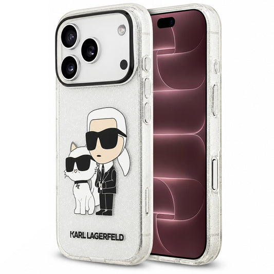 Etui do Apple iPhone 18 Pro Max / 17 Pro Max, Karl Lagerfeld, IML Glitter Karl and Choupette NFT, przezroczyste