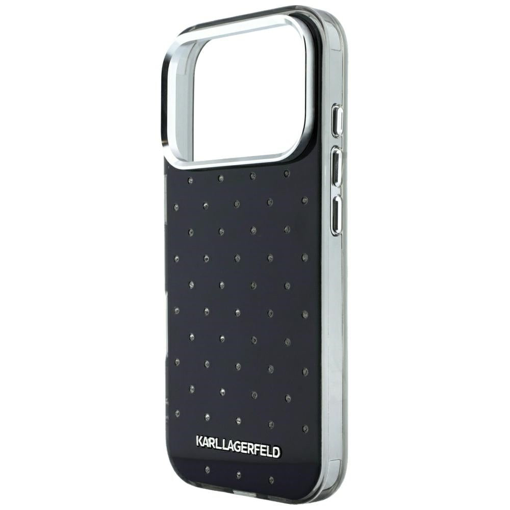 Etui na Apple iPhone 18 Pro Max / 17 Pro Max, Karl Lagerfeld, IML z kryształkami i logo elektropowlekane, czarne