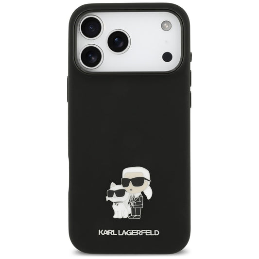 Etui do Apple iPhone 18 Pro Max / 17 Pro Max, Karl Lagerfeld, Karl & Choupette Metal Pin, czarne