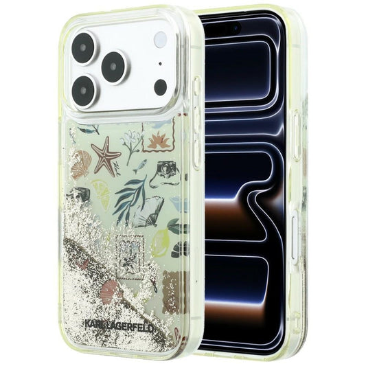 Etui na Apple iPhone 18 Pro Max / 17 Pro Max, Karl Lagerfeld, Liquid Glitter Beach and Sand, Beżowe