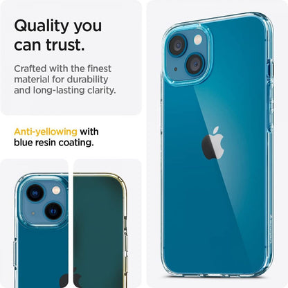 Etui na Apple iPhone 13, Spigen, ciekłokrystaliczne, przezroczyste 