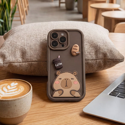 Case for Apple iPhone 12, OEM, Ultra Trendy 3D Capybara, Brown