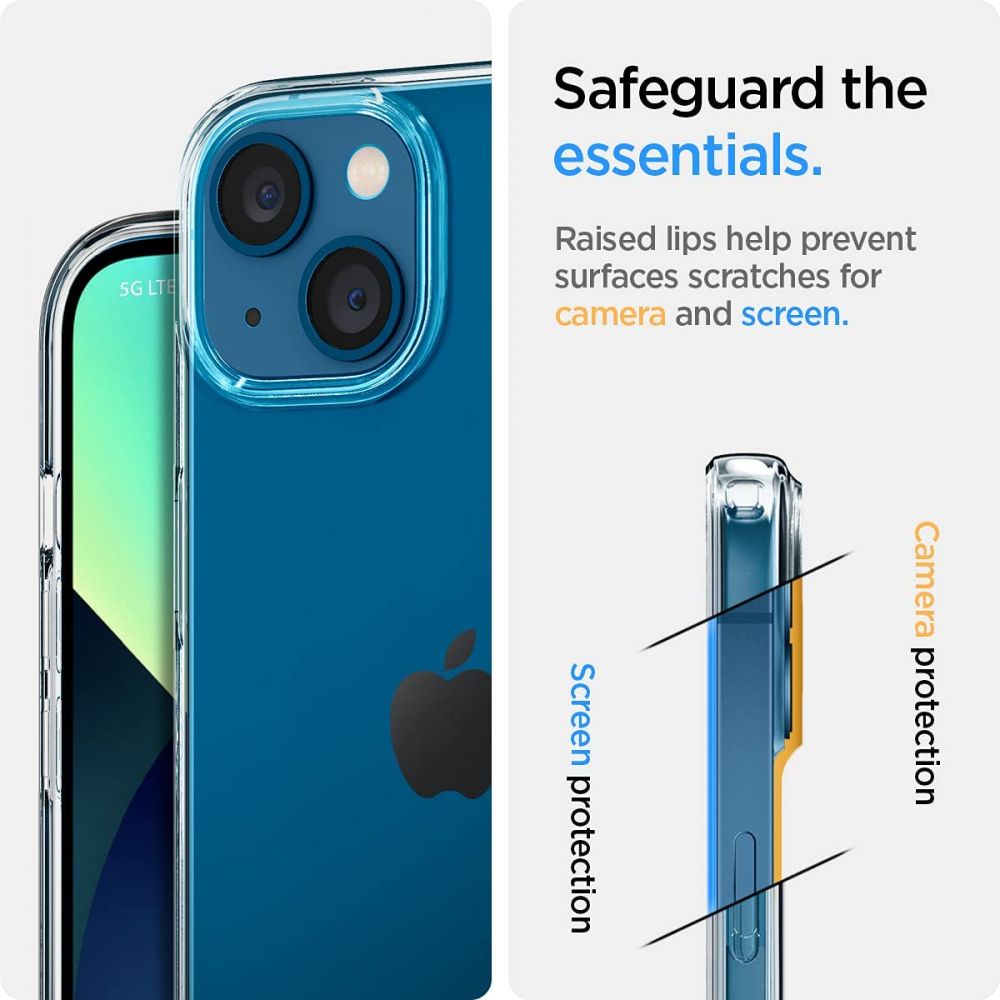 Etui na Apple iPhone 13, Spigen, ciekłokrystaliczne, przezroczyste 