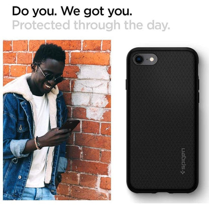Case for Apple iPhone SE (2022) / SE (2020) / 8 / 7, Spigen, Liquid Air, Black