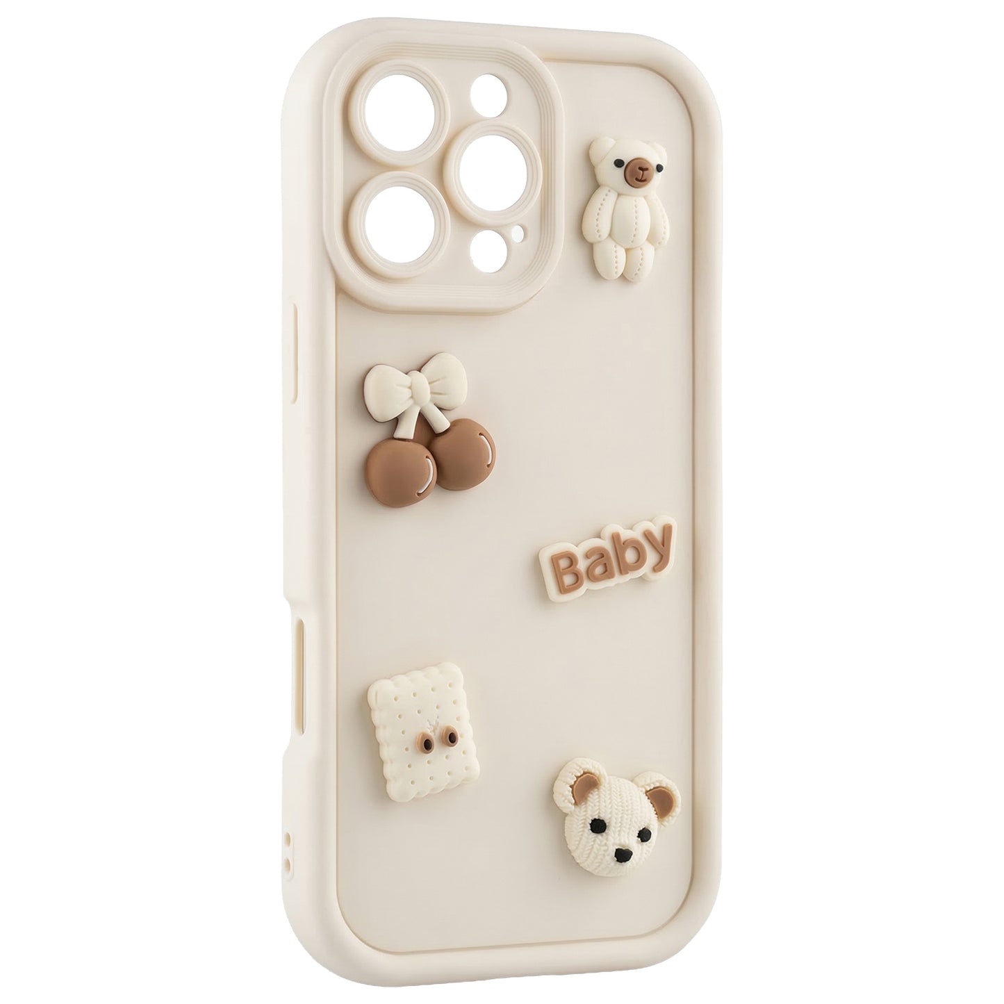 Etui na Apple iPhone 14, OEM, Ultra Trendy 3D Bear, Beżowe