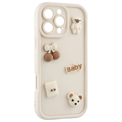 Etui na Apple iPhone 14, OEM, Ultra Trendy 3D Bear, Beżowe
