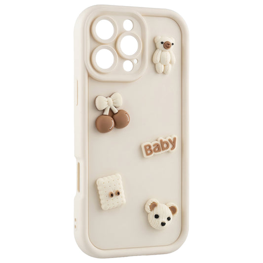 Etui na Apple iPhone 14, OEM, Ultra Trendy 3D Bear, Beżowe