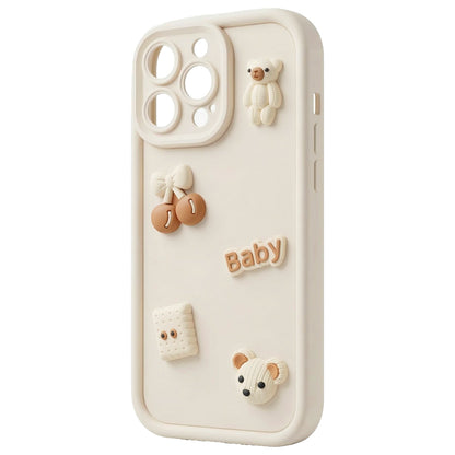 Etui na Apple iPhone 14, OEM, Ultra Trendy 3D Bear, Beżowe
