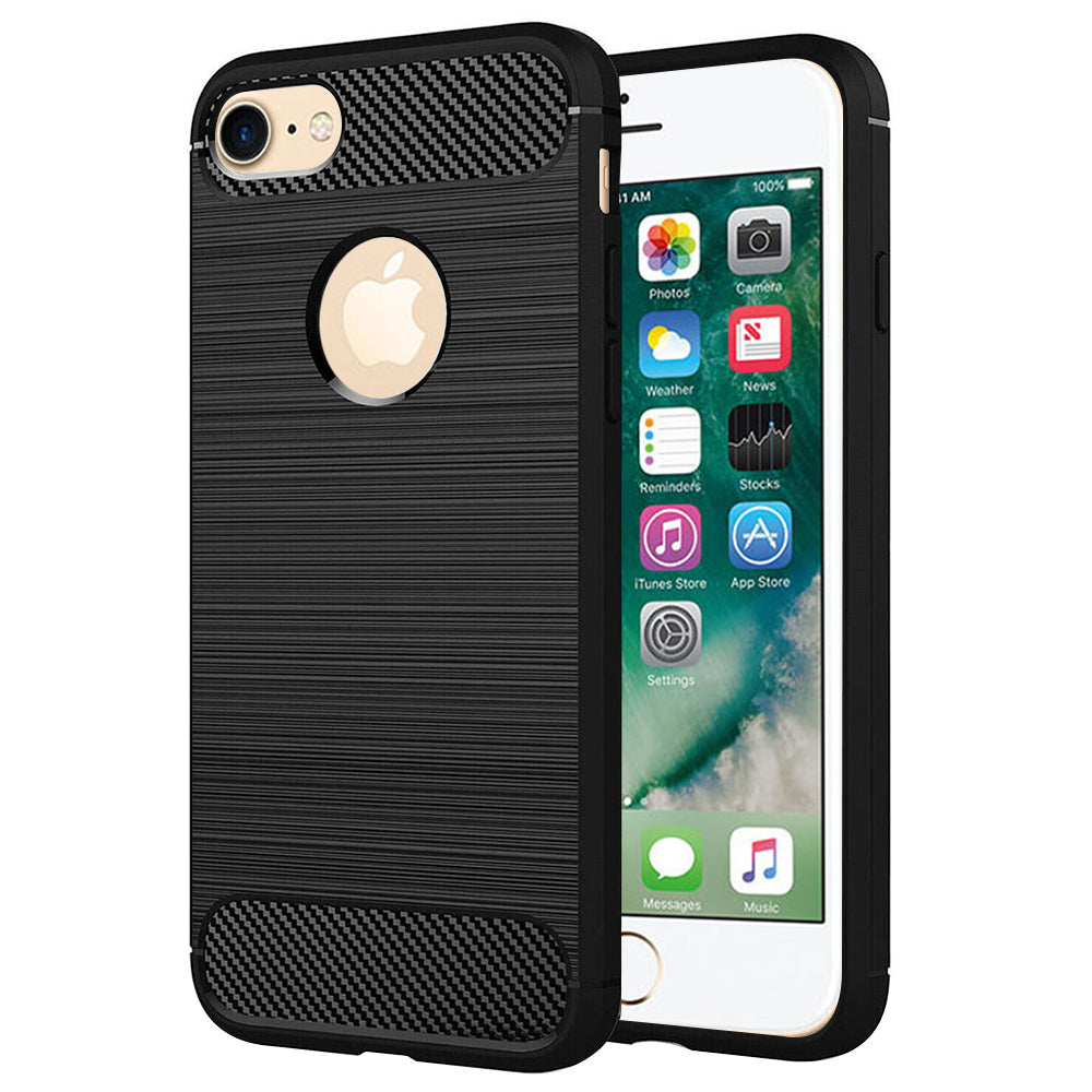 Etui na Apple iPhone 8 / 7, Techsuit, Carbon, Czarny