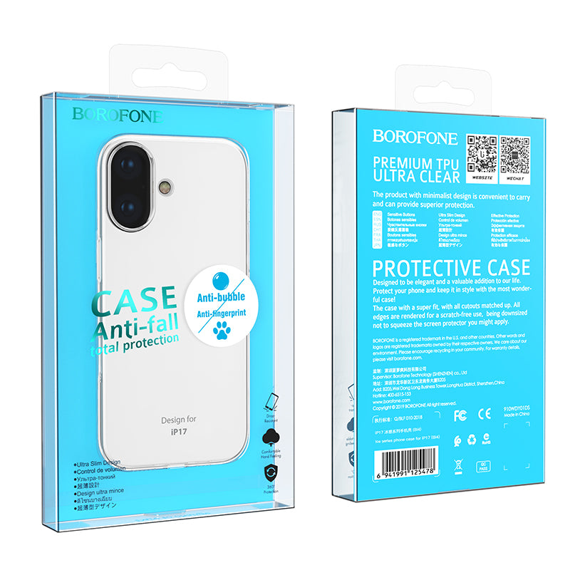 Case for Apple iPhone 17, Borofone, BI4 Ice, Transparent