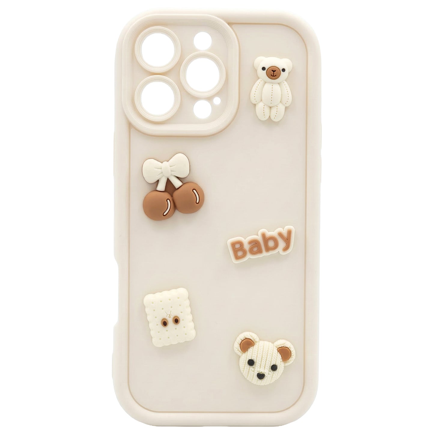 Etui na Apple iPhone 14, OEM, Ultra Trendy 3D Bear, Beżowe
