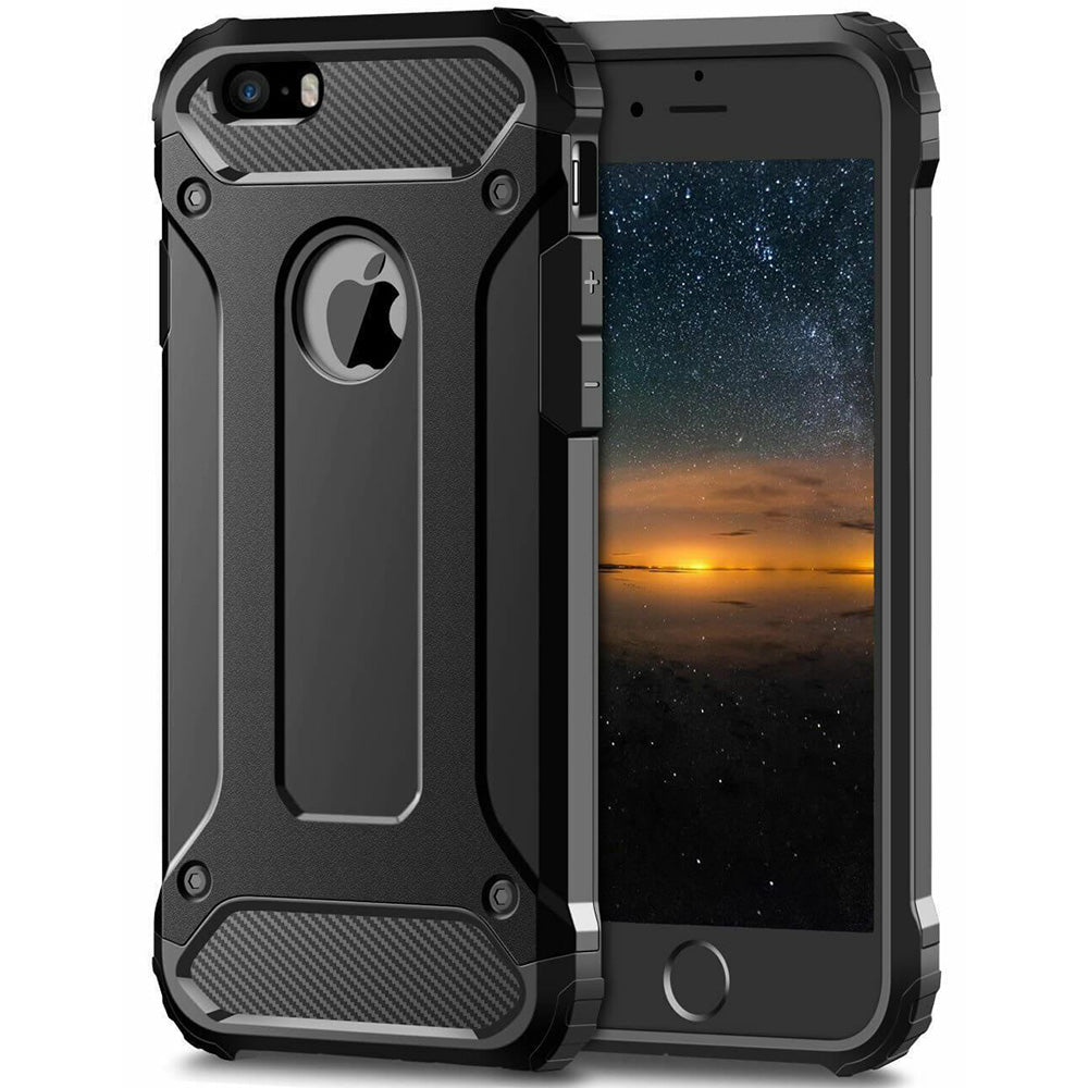 Etui na Apple iPhone SE (2016) / 5 / 5s, Techsuit, Hybrid Armor, czarne