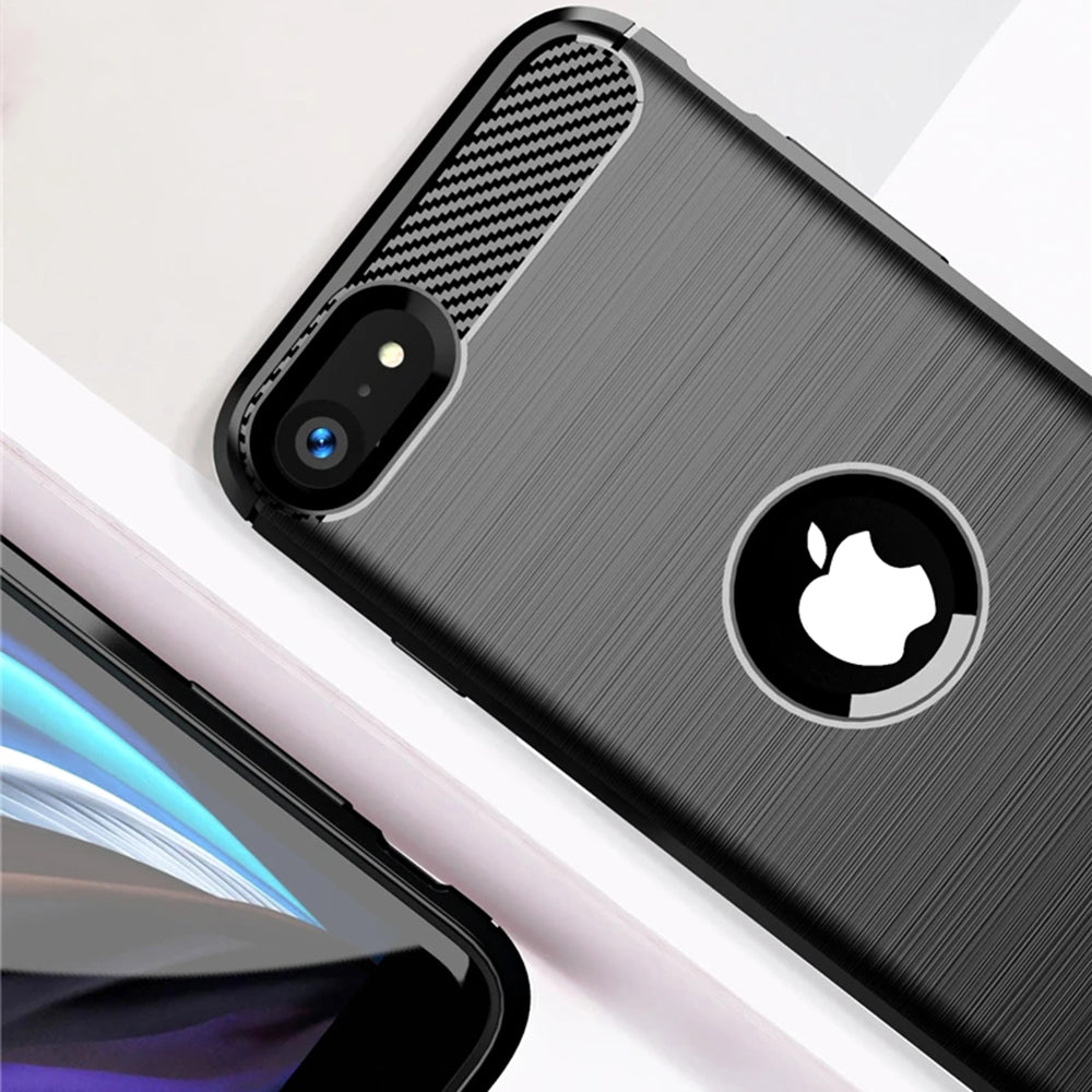 Etui na Apple iPhone SE (2022) / SE (2020), Techsuit, Carbon, Czarny
