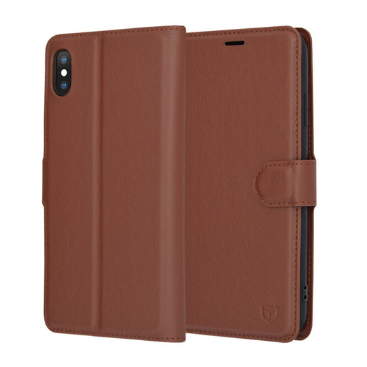 Etui na Apple iPhone XS Max, Techsuit, Leather Folio, Brązowy