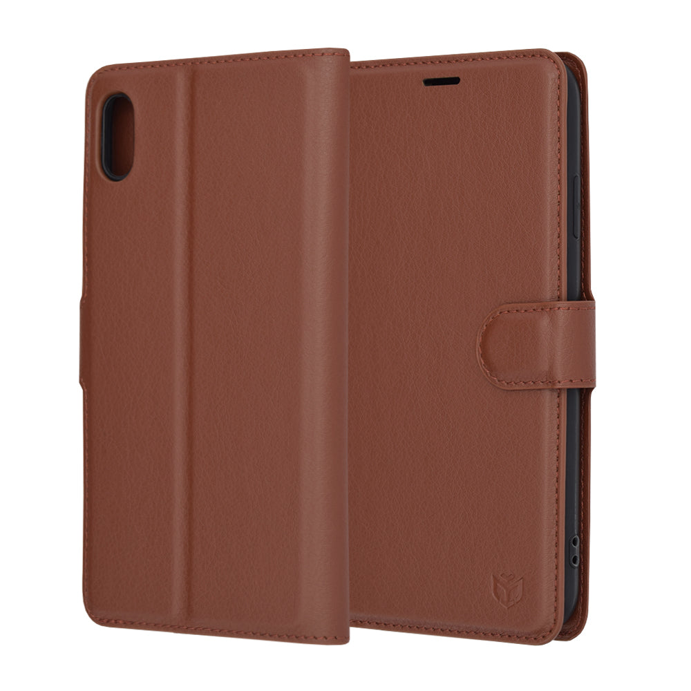Case for Apple iPhone XS Max, Techsuit, Leather Folio, Brown